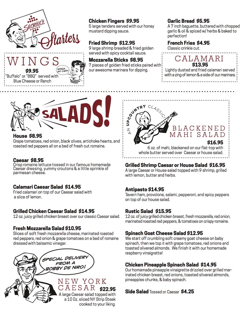 Menu Serpico's Maui Pizza and More. Pizza Restaurant in Pukalani, Maui